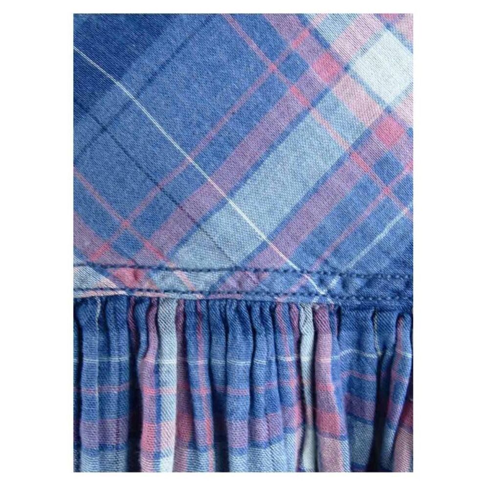 Free People Women's Seeking Starlight Plaid Shirt (XS, Chambray Combo) - Picture 3 of 3